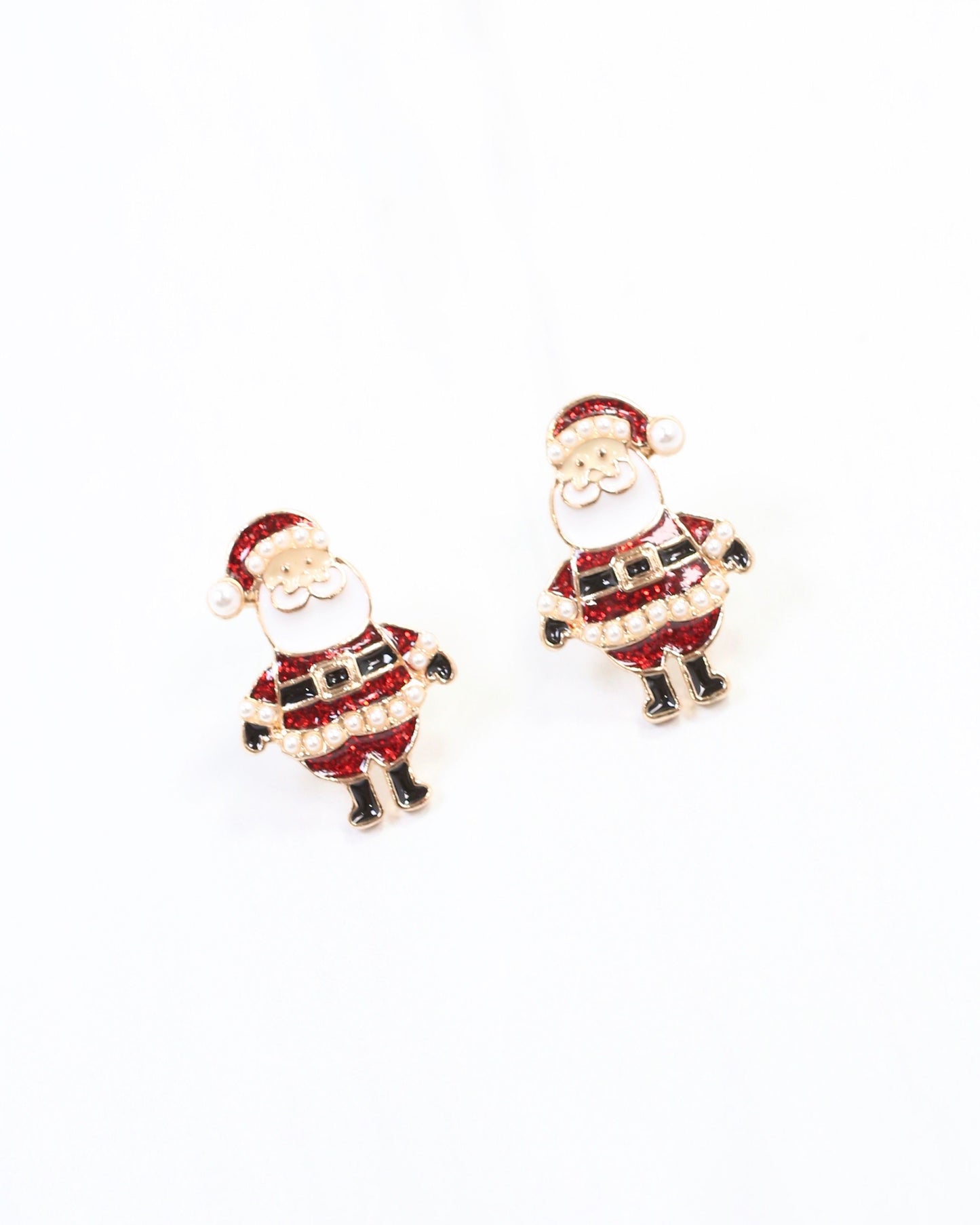 Cheery Santa Stud Earring Red
