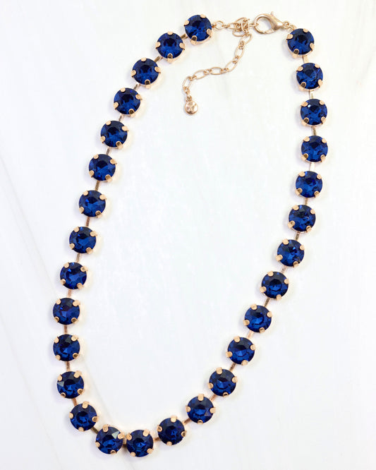 Andi Rhinestone Necklace Sapphire