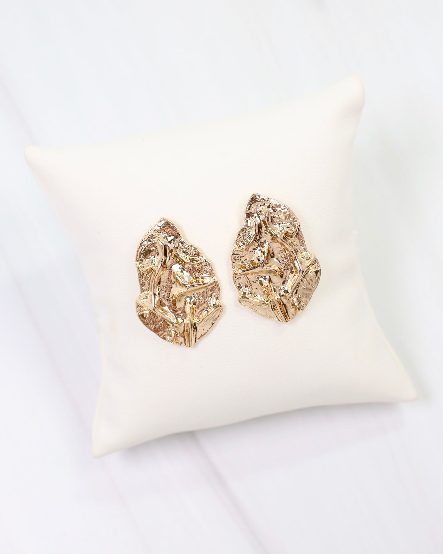 Norman Textured Post Earring Gold