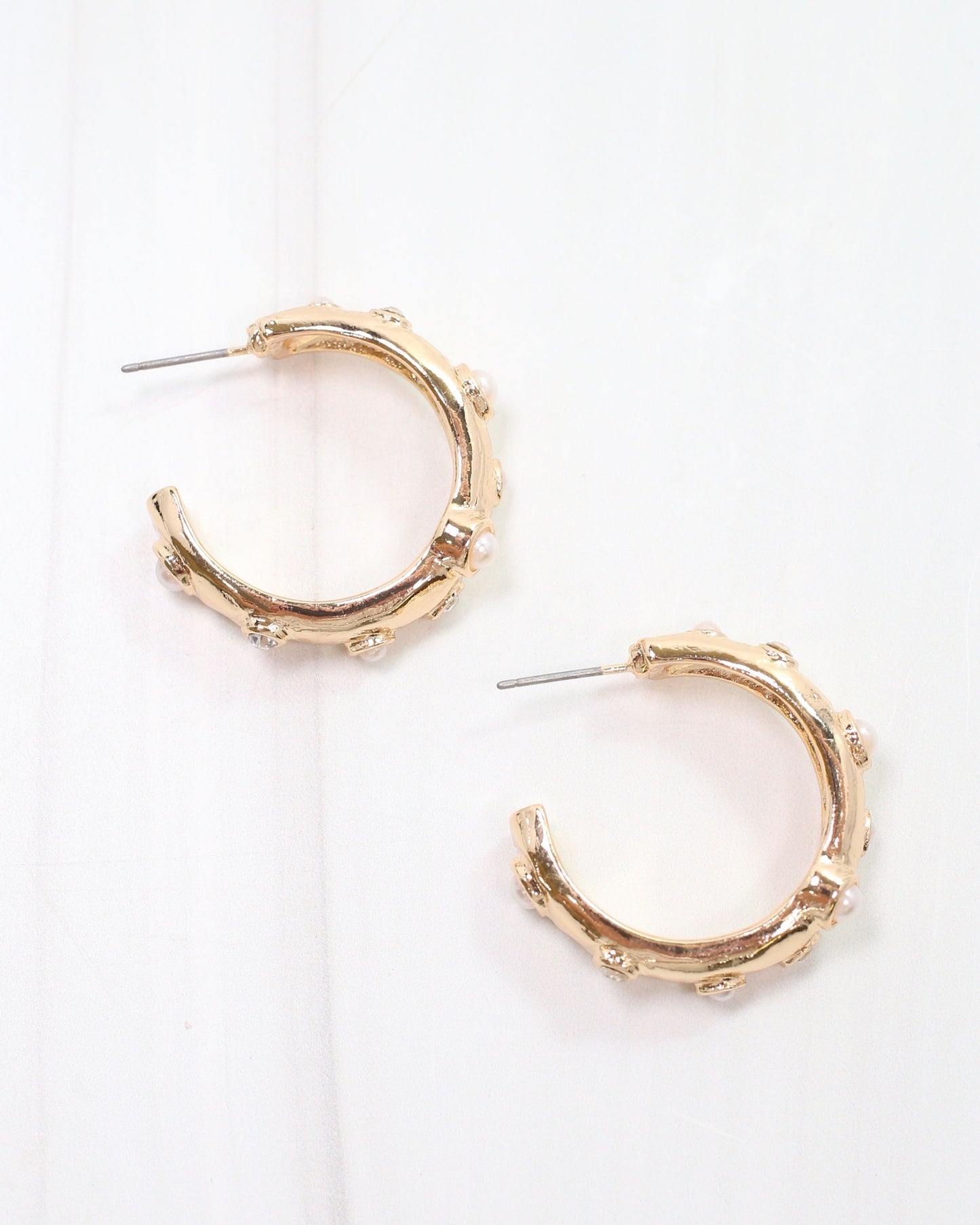 Kimmie Gold and Pearl Hoop Gold