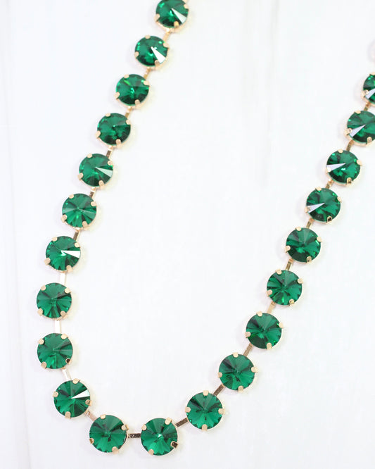 Roxanne Rhinestone Necklace Emerald