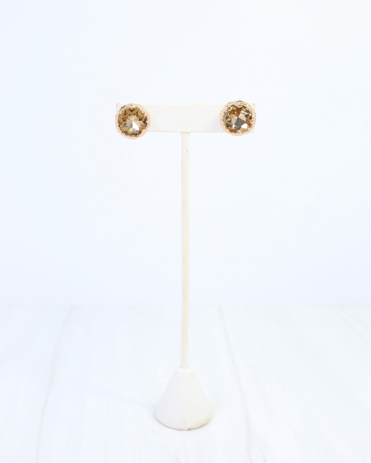 Leah Crystal Stud Earring Topaz