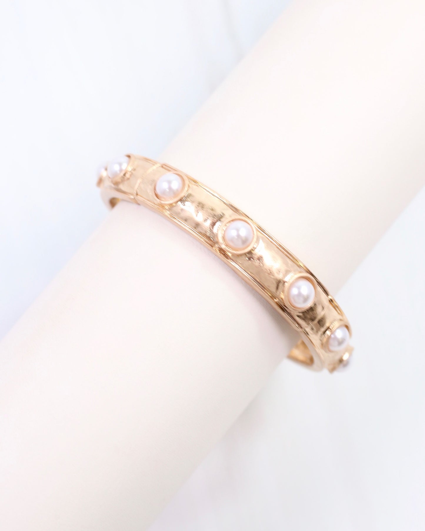 McKenna Stone Stretch Bracelet Pearl