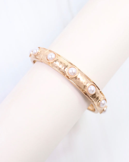 McKenna Stone Stretch Bracelet Pearl