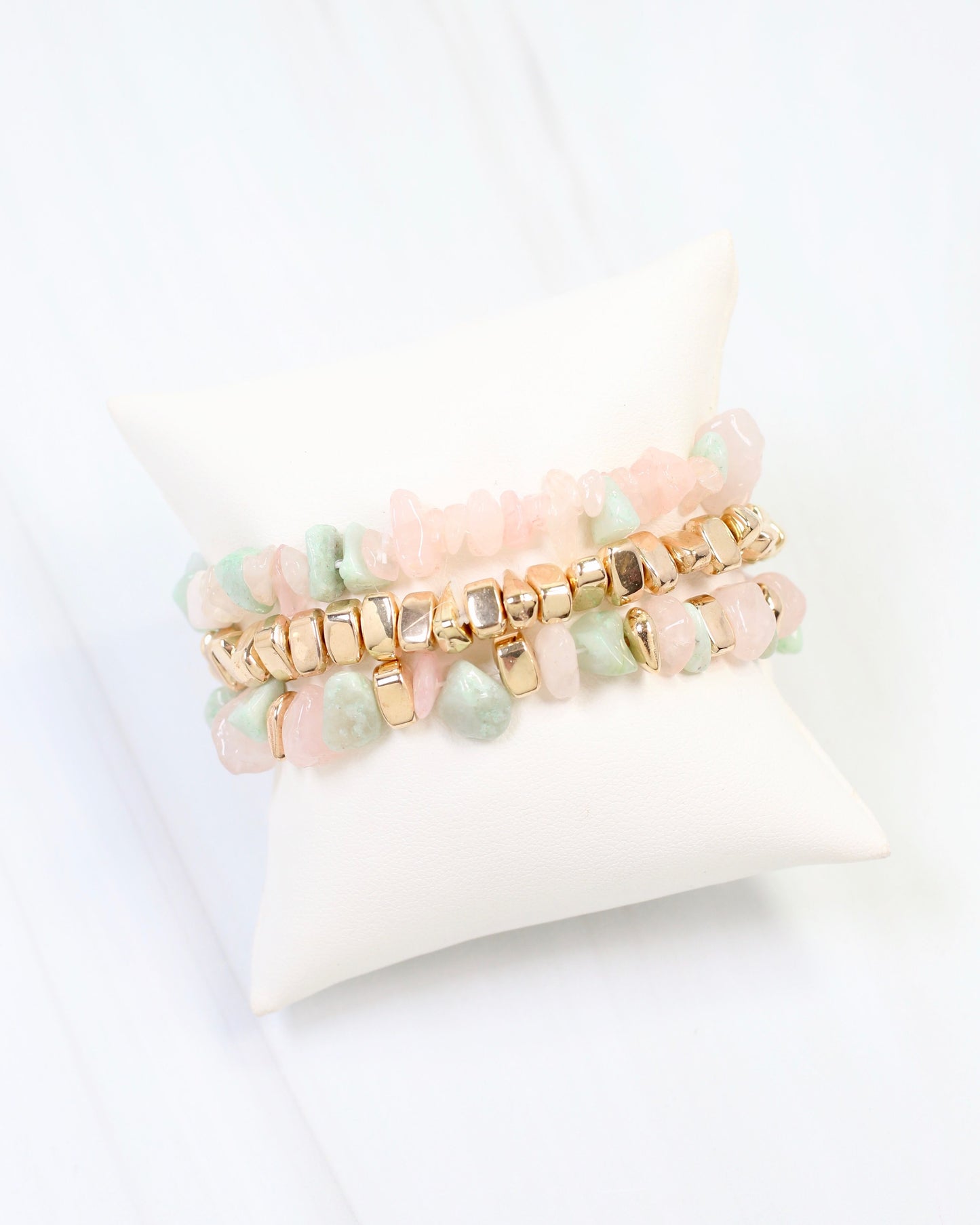 Eastpointe Beaded Stretch Bracelet Set Blush