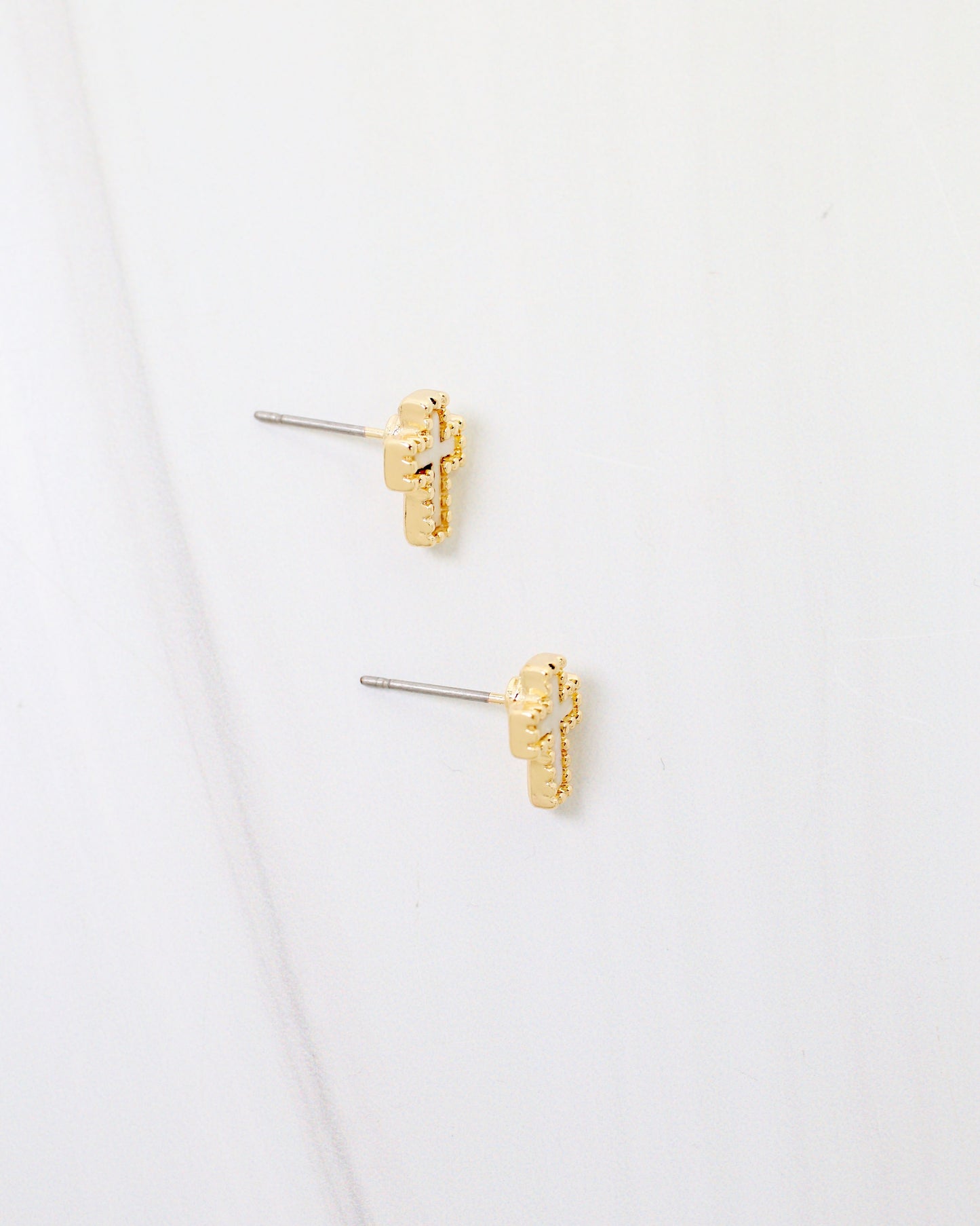 Midland Cross Stud Earring Mother Of Pearl