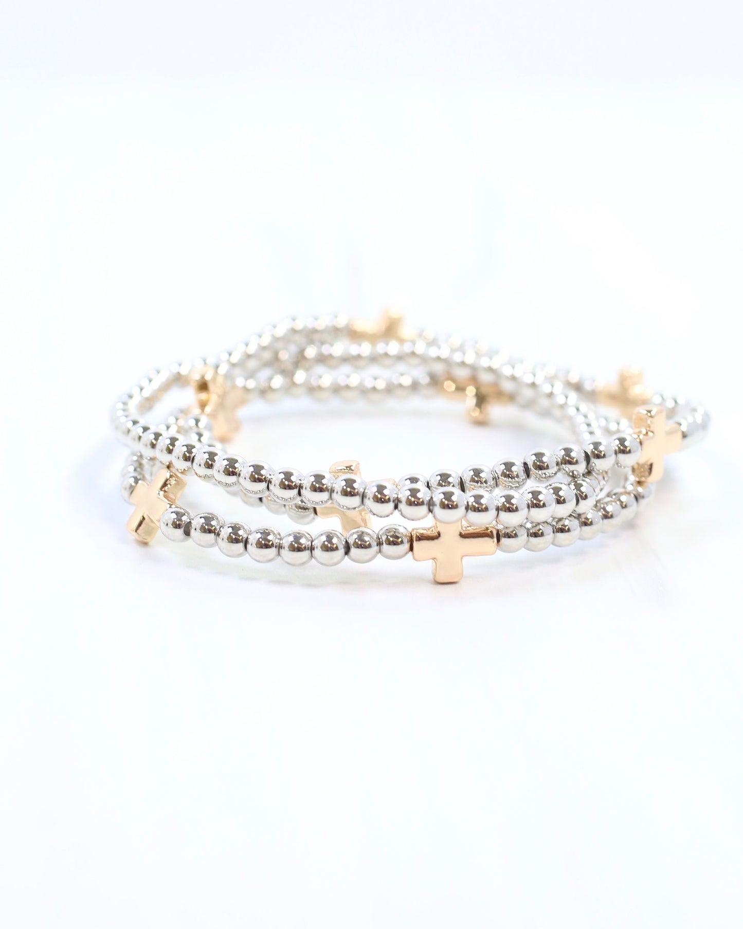 Milano Cross Bracelet Set Gold Silver