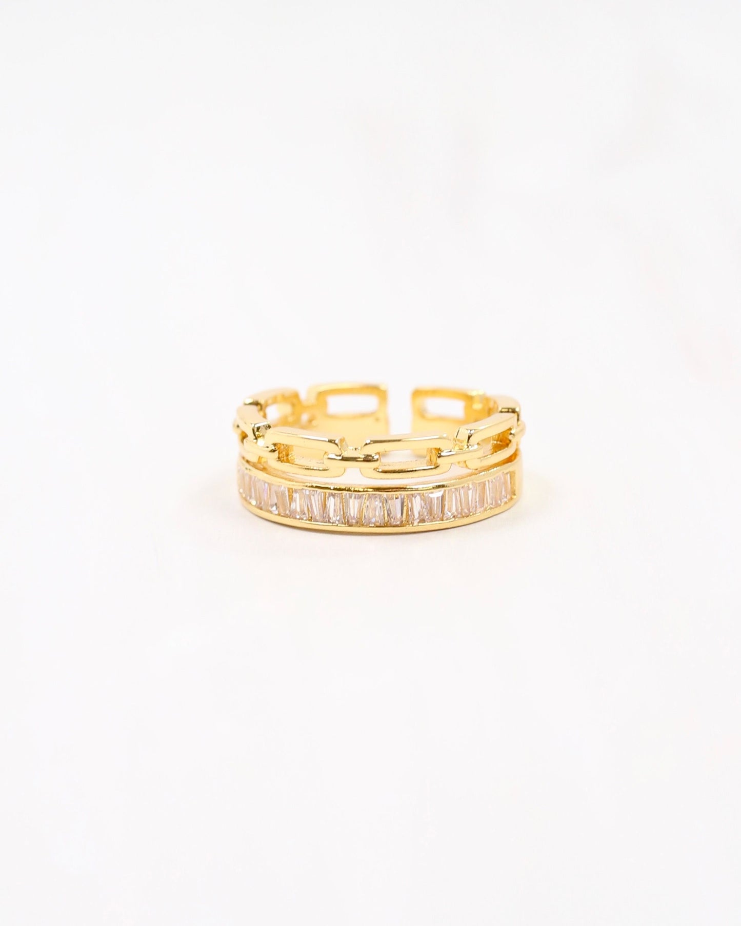 Leighton Link and Crystal Ring Gold