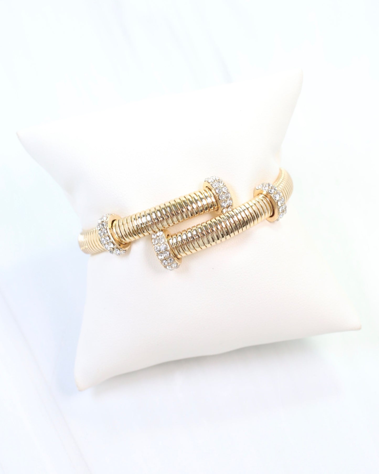 Clayton Crystal Coil Bracelet Gold