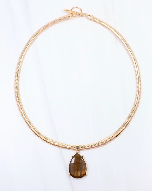 New Windsor Pendant Chain Necklace Tortoise