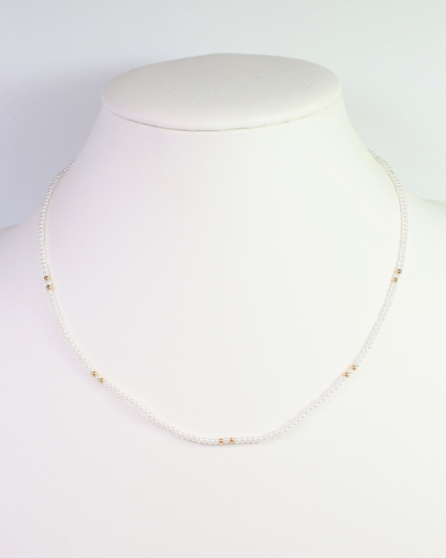 Helena Pearl Beaded Necklace Cream
