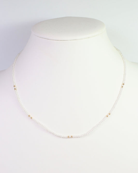 Helena Pearl Beaded Necklace Cream