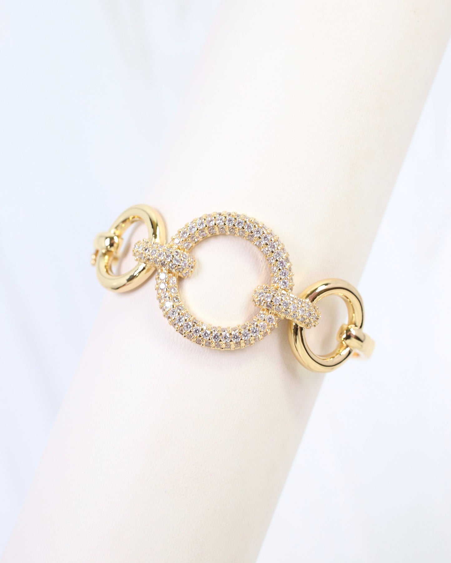 Harlem CZ Pave Clasp Bracelet WR Gold