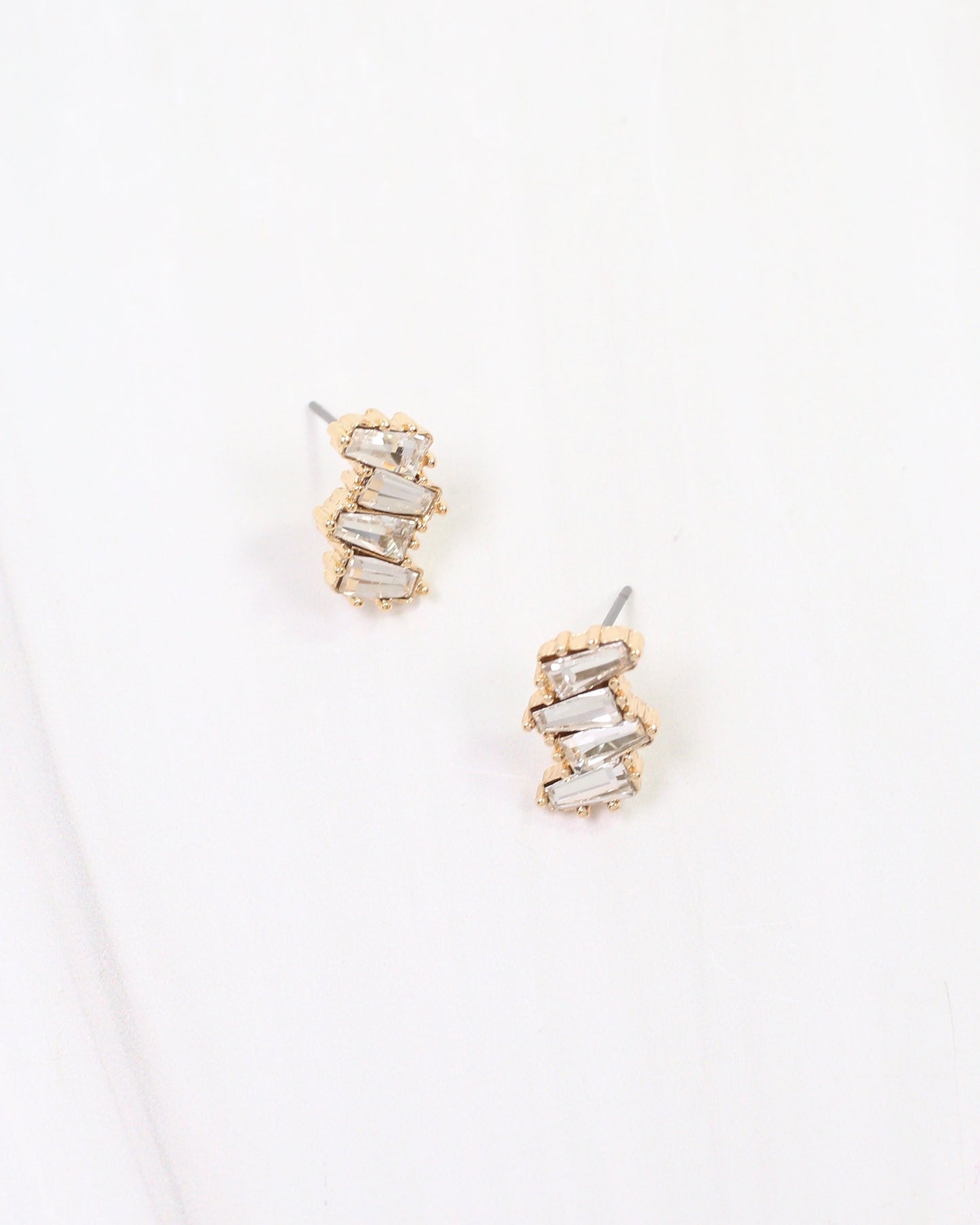 Hugo Crystal Drop Earring Gold