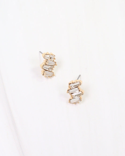 Hugo Crystal Drop Earring Gold
