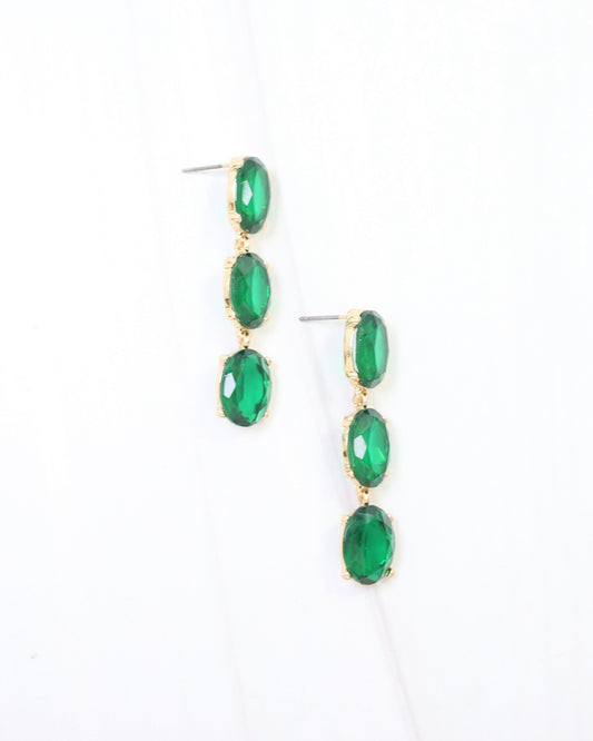 Dobson Oval Drop Earring Emerald