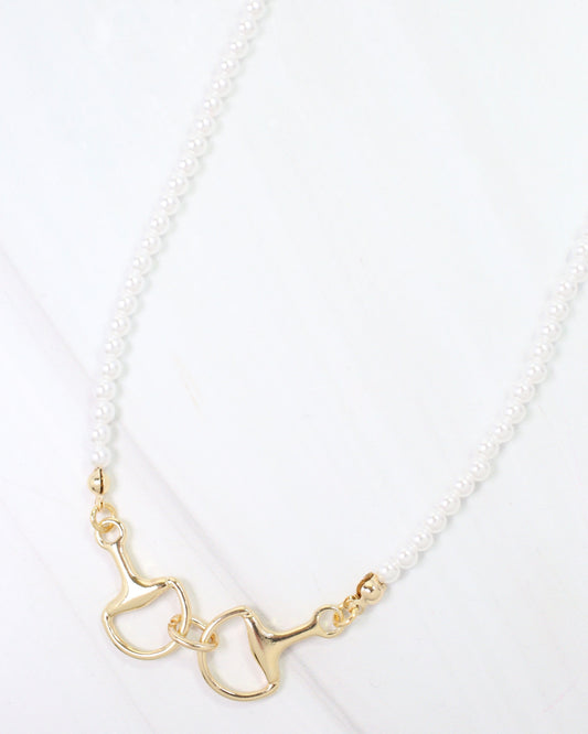 Secretariat Horsebit Necklace Pearl