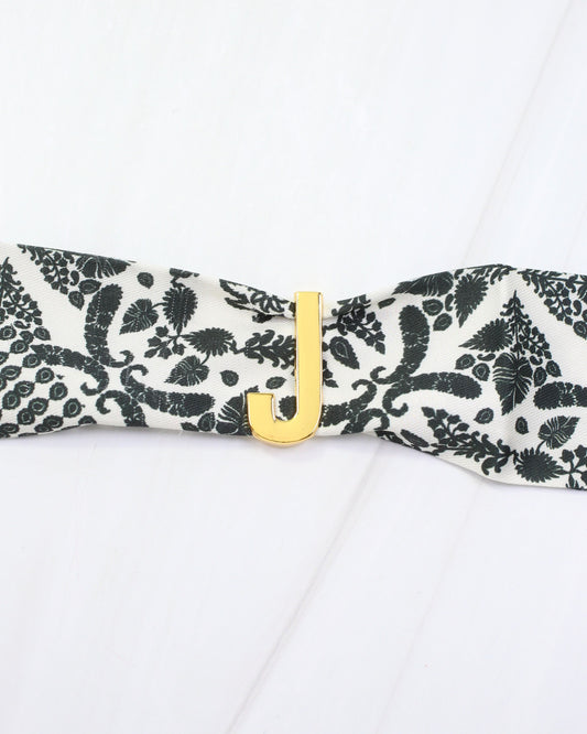 Arlett Initial Scarf Slide J Gold