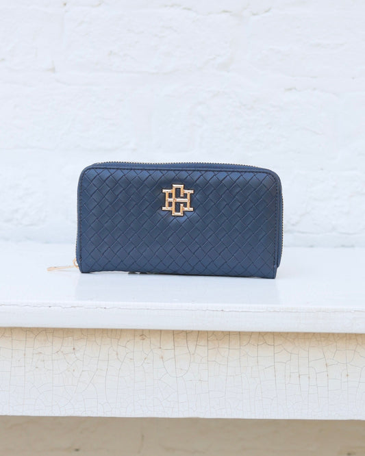 Penelope Wallet Woven Navy