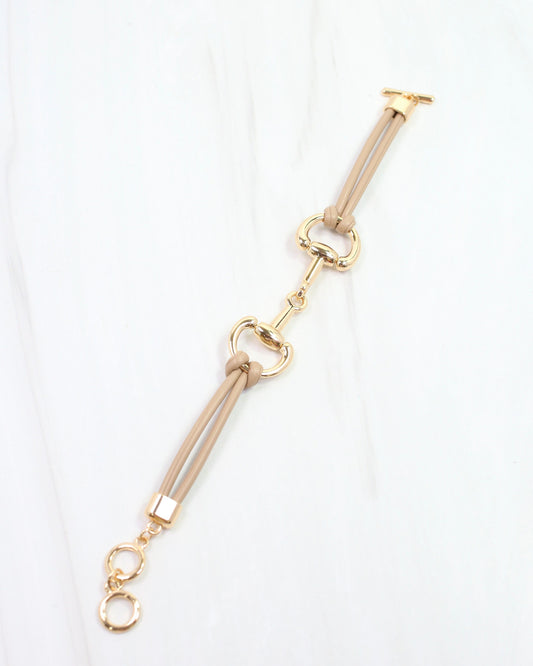 Ellery Horsebit Cord Bracelet Tan