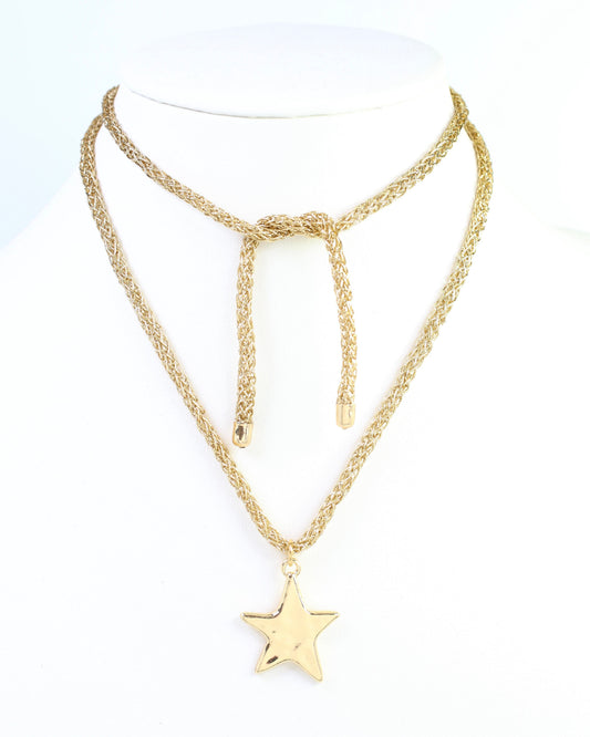 Cameron Cord Necklace Star Gold