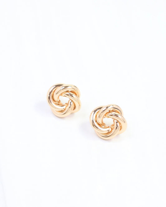 Clarke Knot Stud Earring Gold