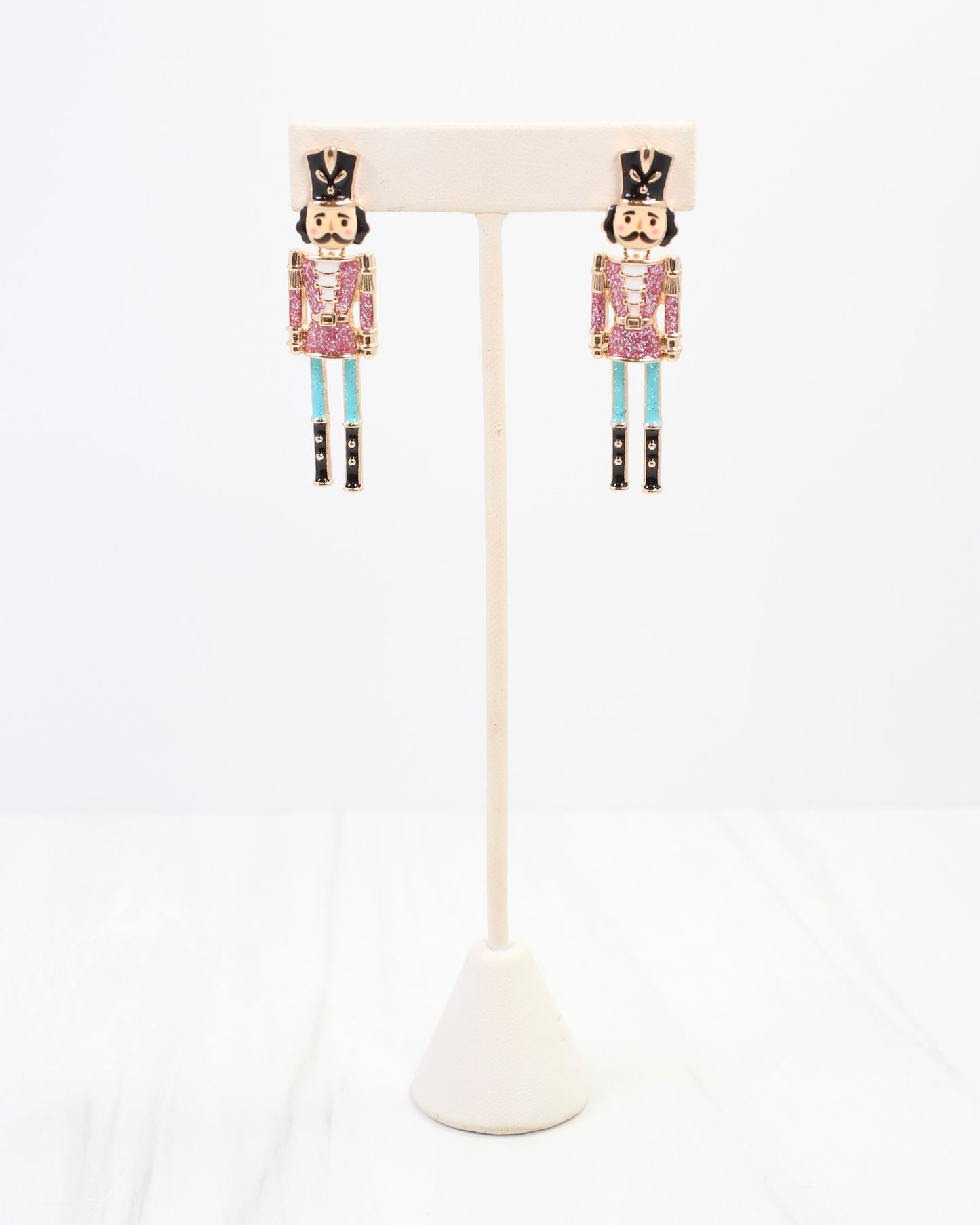 Naughty or Nice Nutcracker Earring Pink