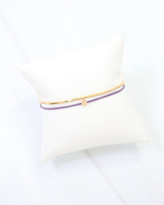 Paula Cord and Chain Bracelet Purple