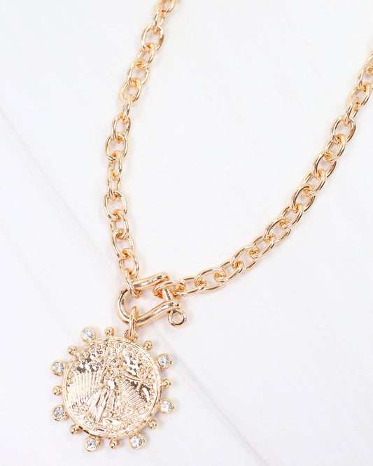 Armidale Horsebit Coin Necklace Gold