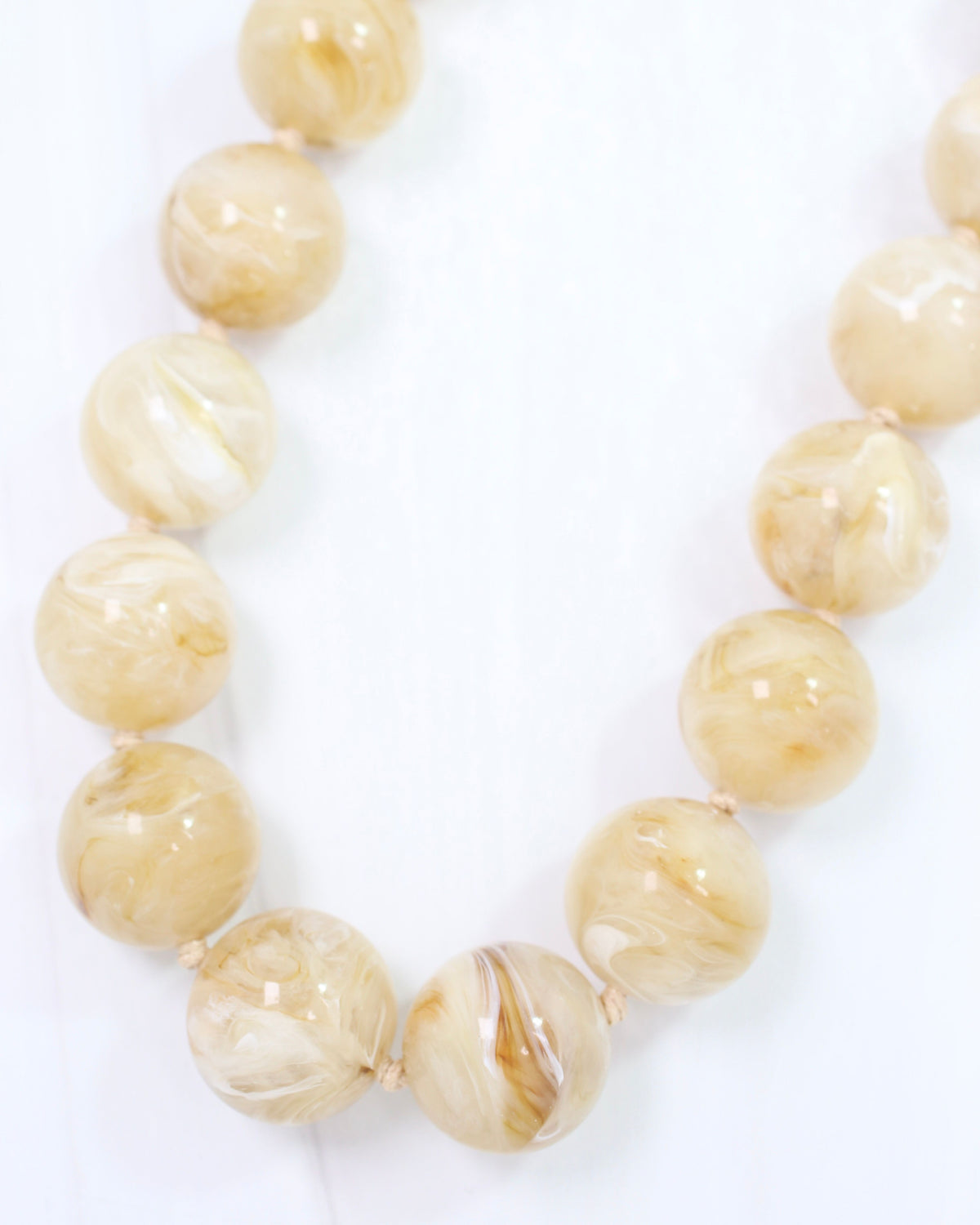 St. James Large Beaded Necklace Light Taupe