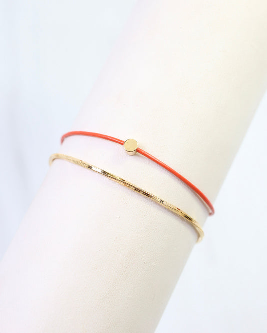 Paula Cord and Chain Bracelet Orange