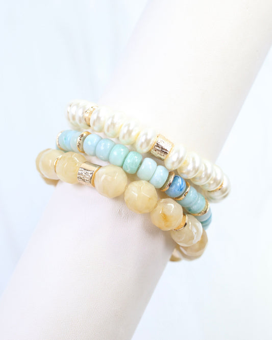 Diane Beaded Bracelet Set Natural