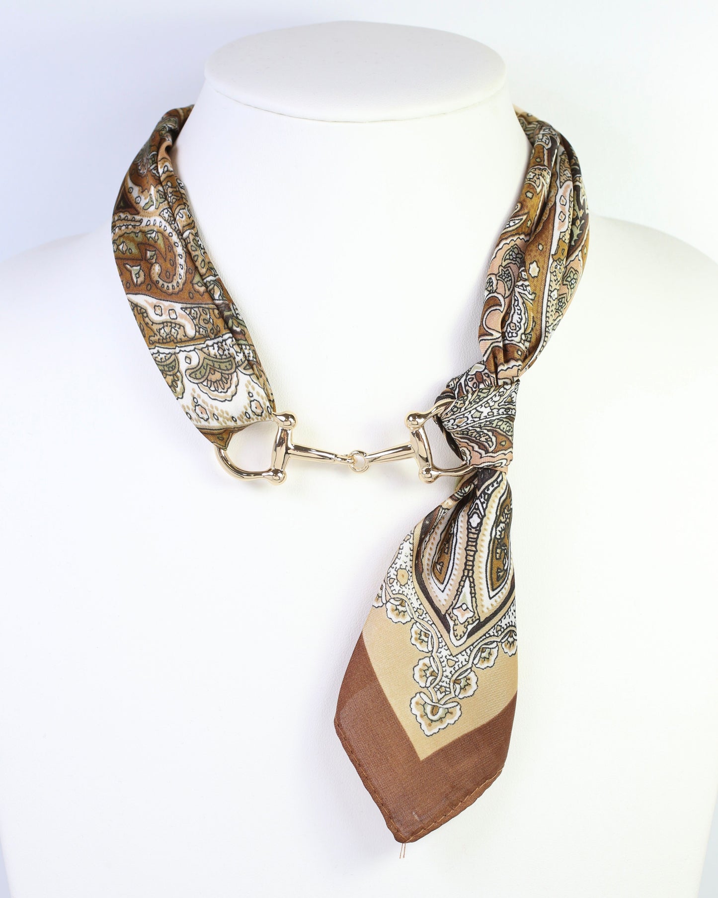 Lana Horsebit Scarf Necklace Brown