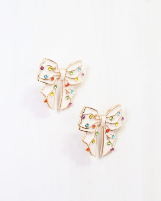 Blitzen Bow Stud White