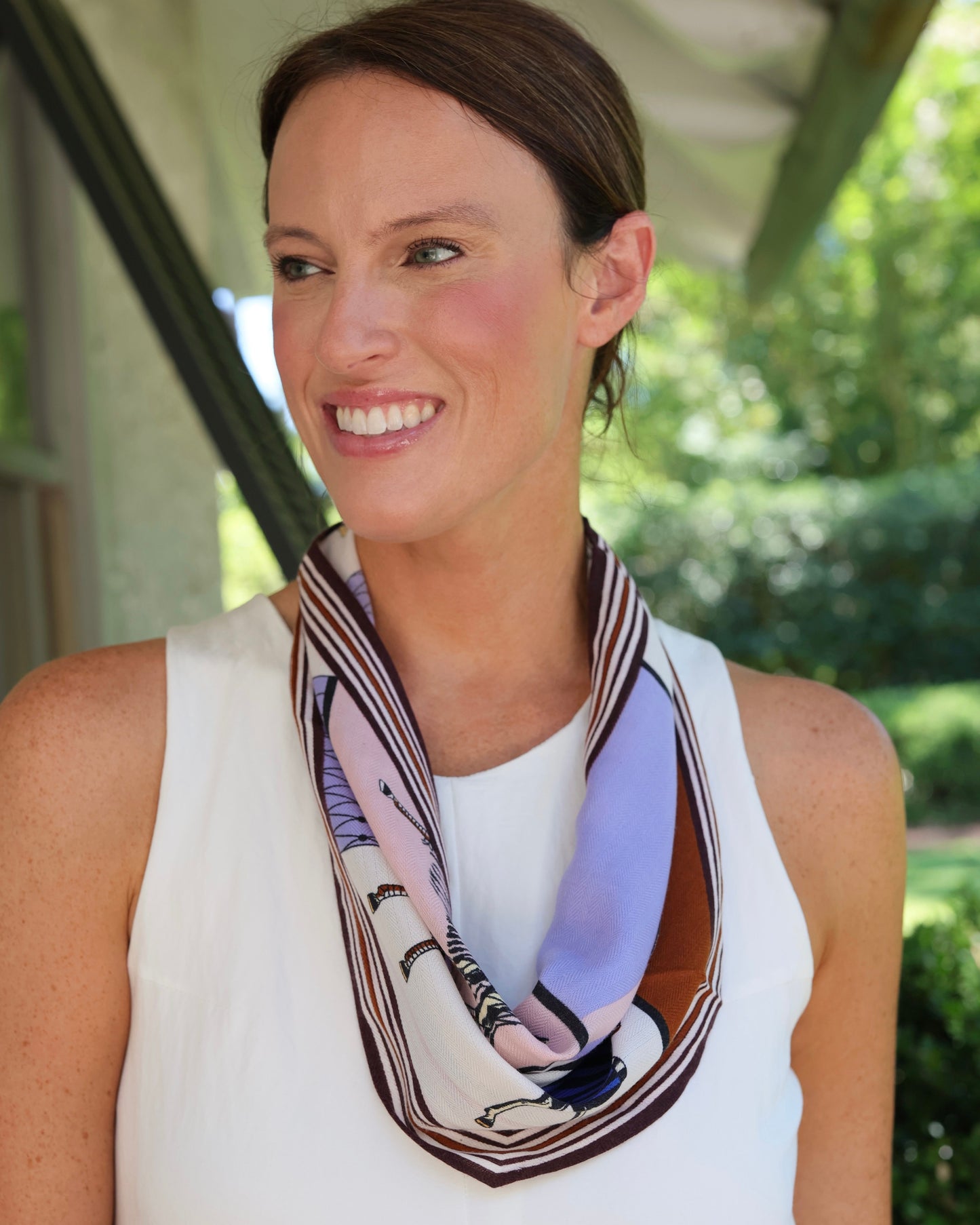 Harris Horse Print Scarf Lavender