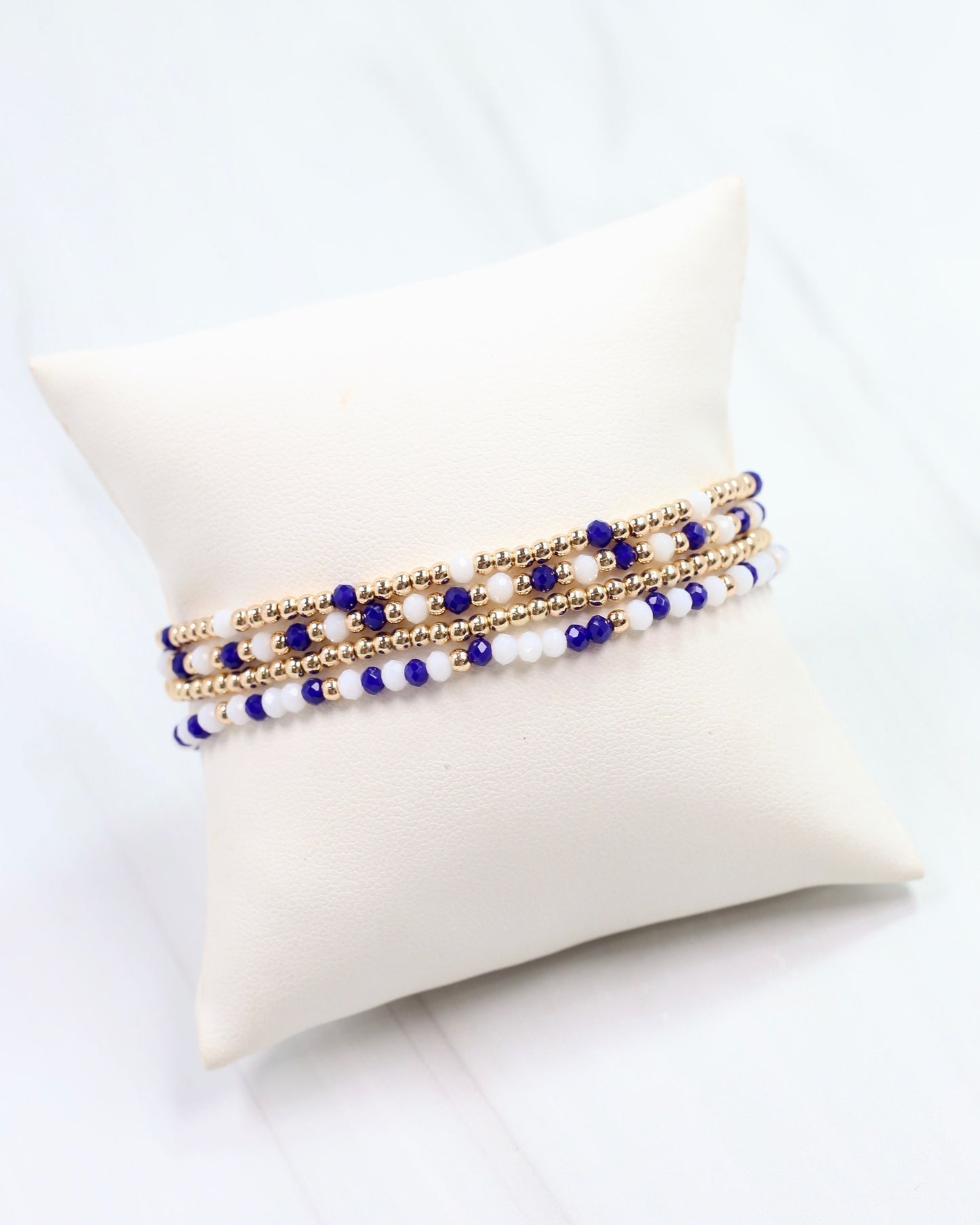 Lottie Beaded Bracelet set Blue White