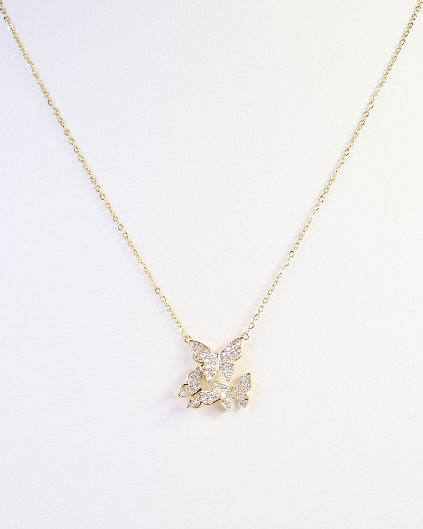 Taos Pave Butterfly Necklace WR Gold
