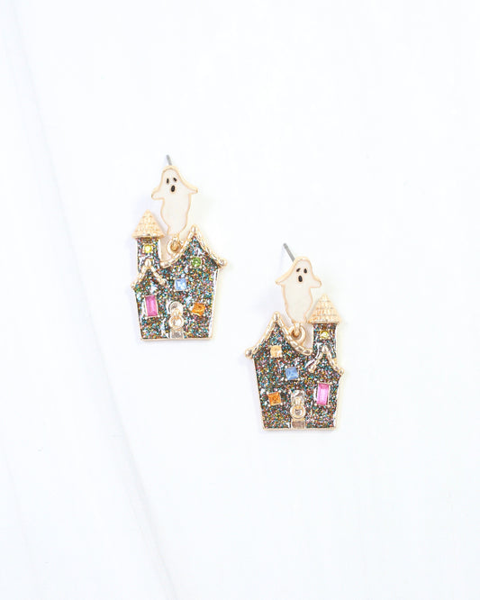 Haunted House Halloween Earring Multi