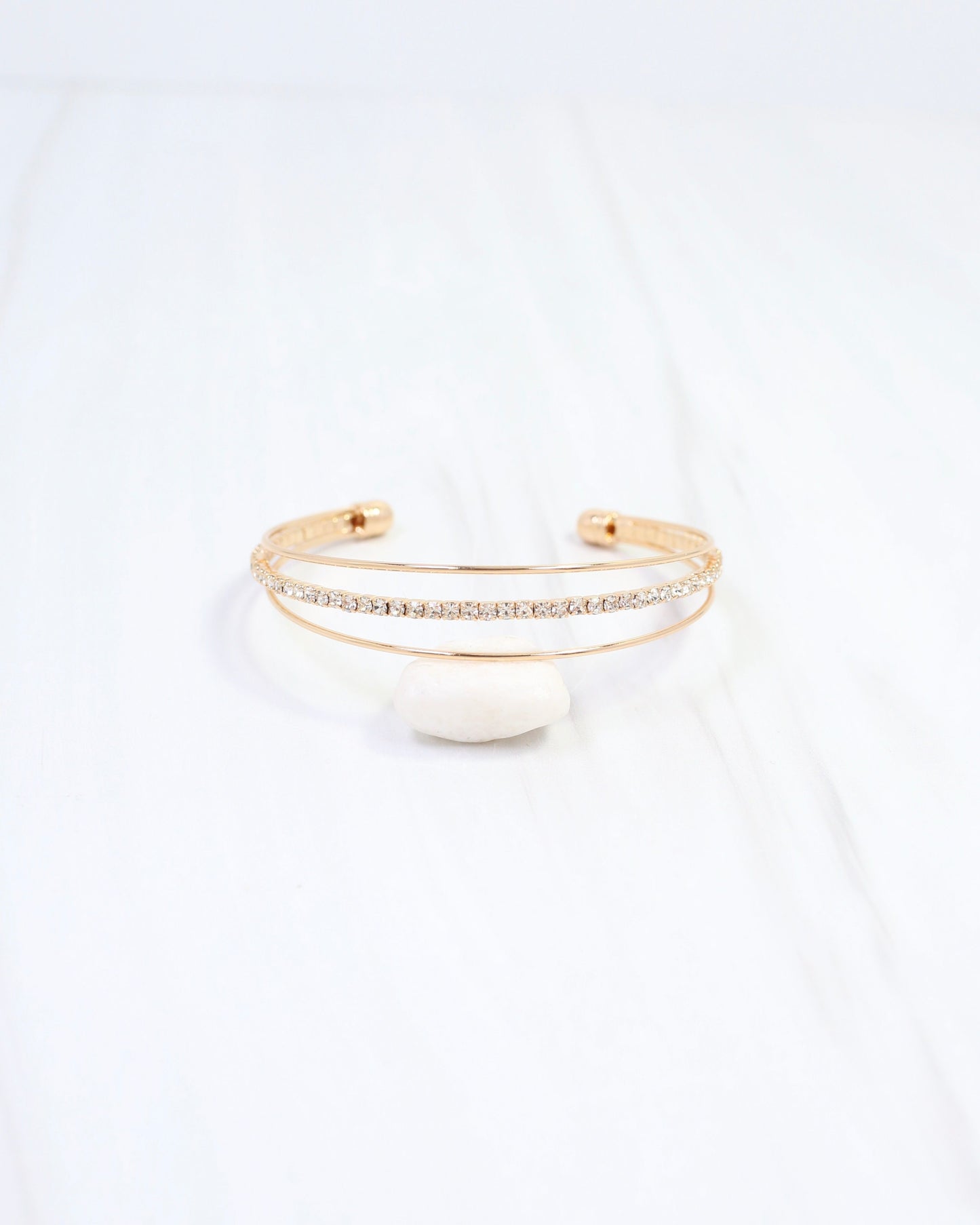 Lena CZ Cuff Bracelet WR Gold