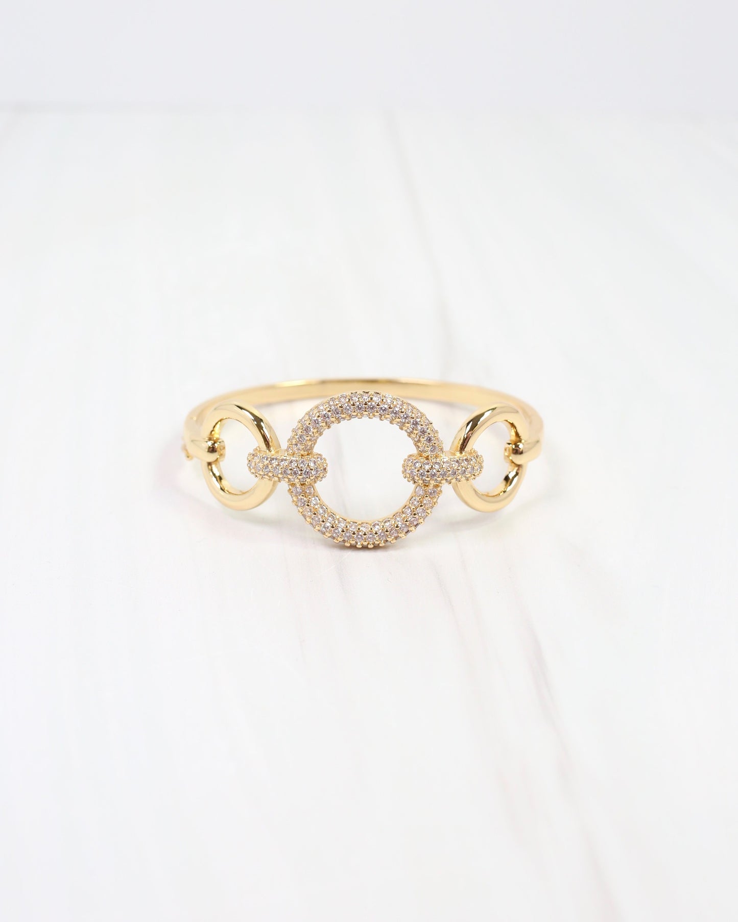 Harlem CZ Pave Clasp Bracelet WR Gold