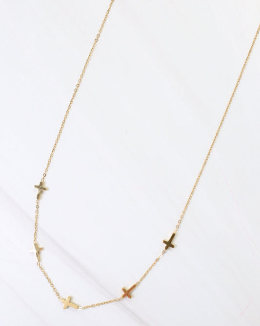 Gunnison Cross Necklace WP Gold