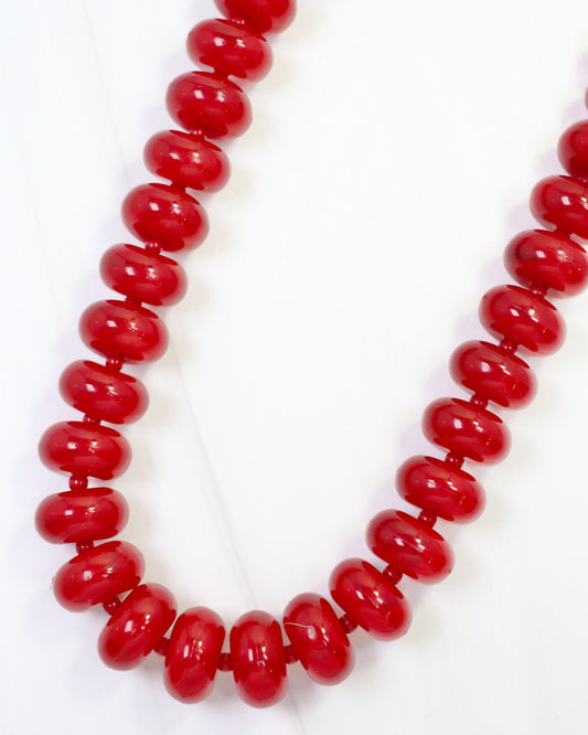 Davis Beaded Necklace Red