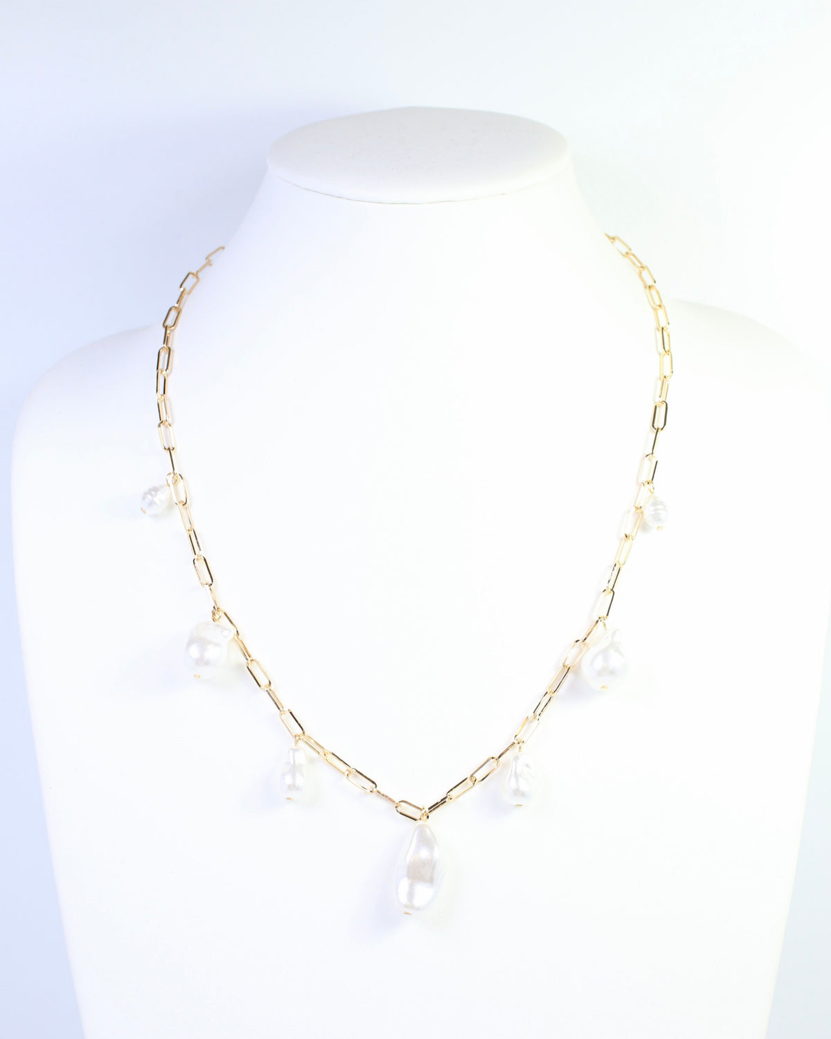 Bailey Girl Pearl Necklace Gold