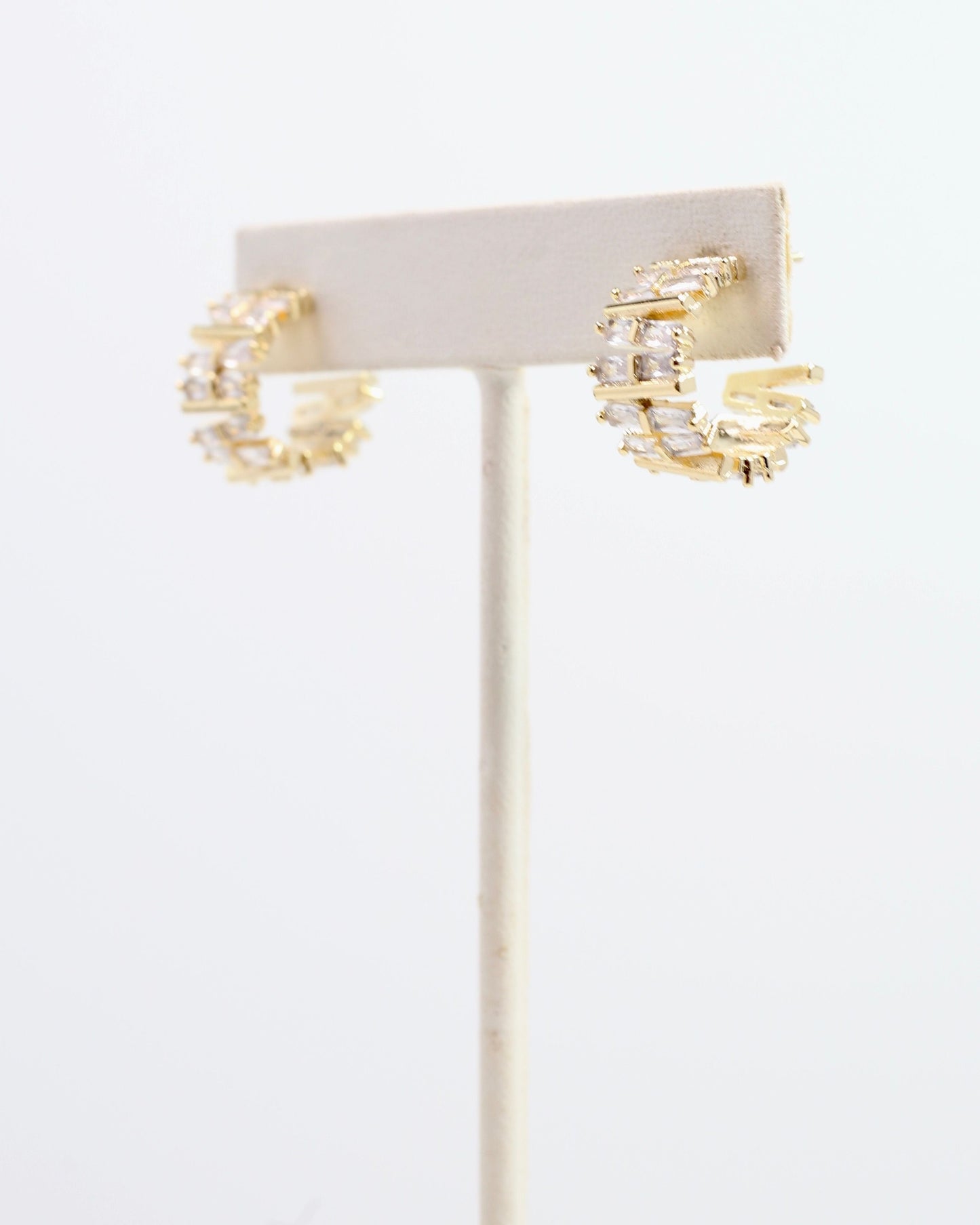 Capri Crystal Hoop Gold