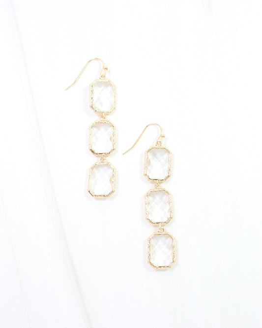 Sabrina Square Dangle Earring WR Gold