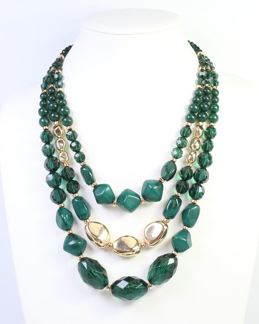 Adalee Beaded Necklace Green