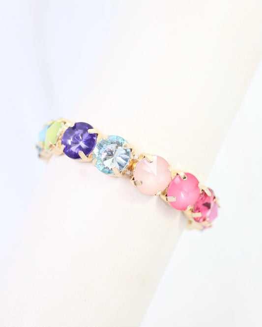 Shalimar Rhinestone Stretch Bracelet Rainbow