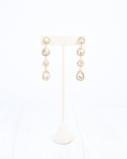 Sailish Linear Crystal Dangle Earring Clear