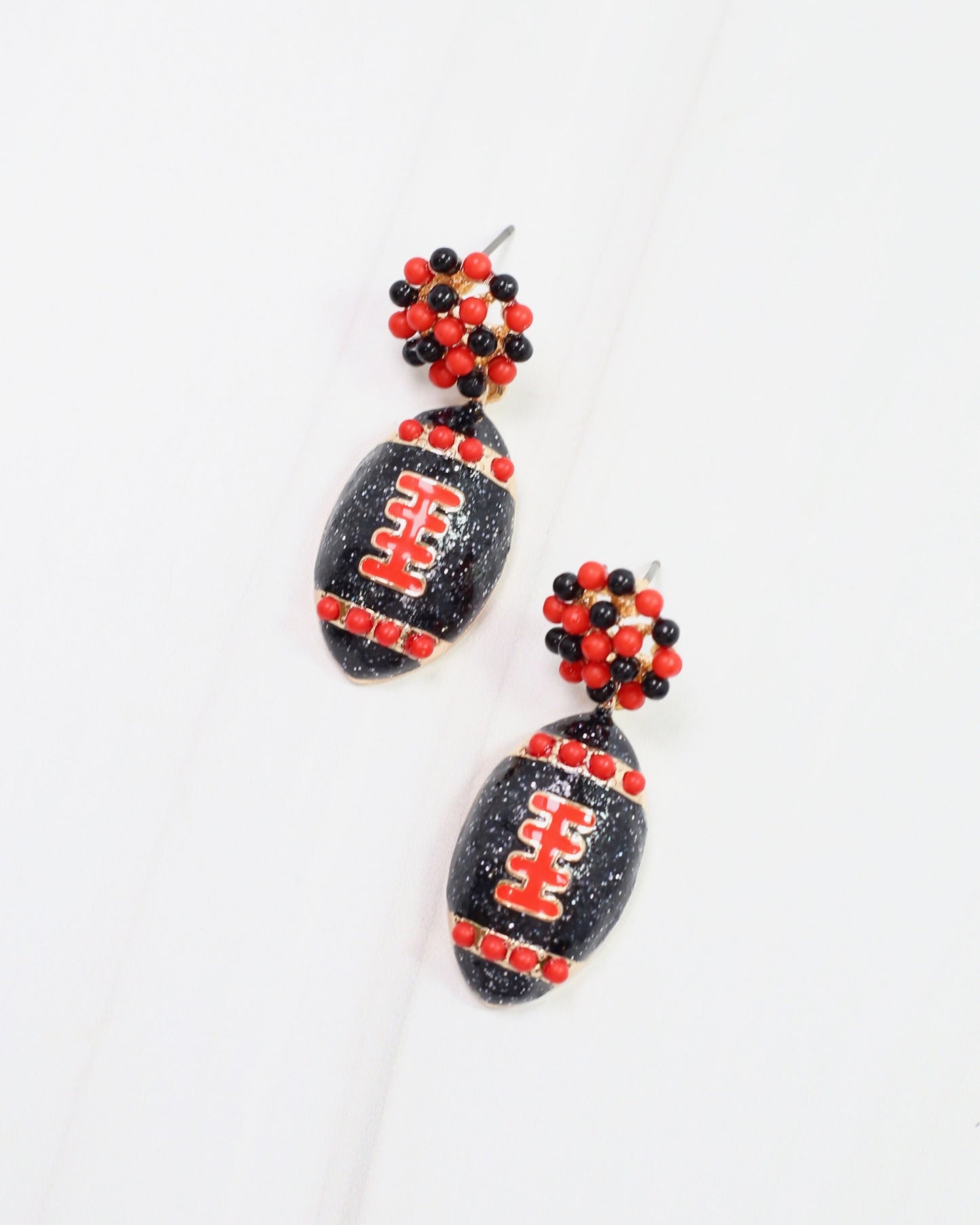 Adler Football Earring Red Black