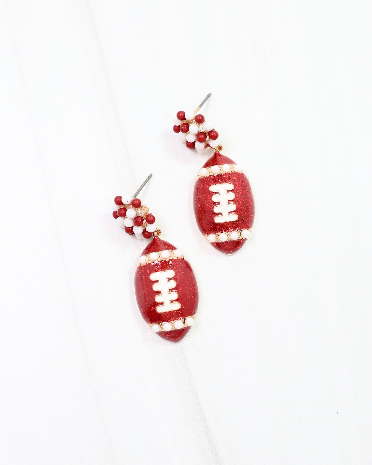 Adler Football Earring Burgundy White